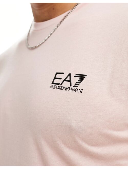 Emporio Armani EA7 core logo T-shirt in light pink
