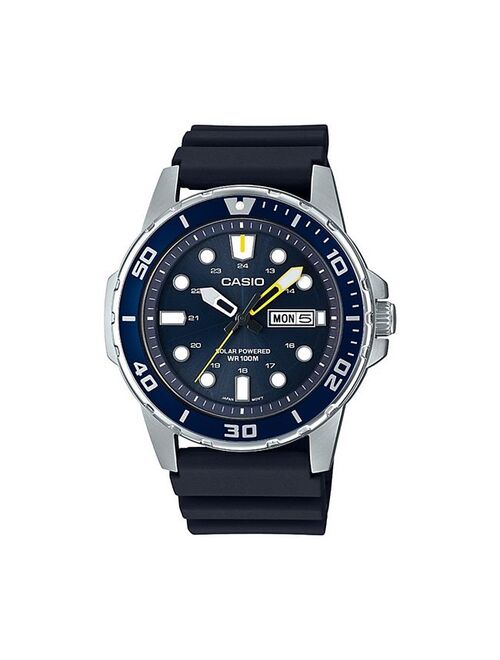 Casio Men's Diver Tough Solar Analog Navy Resin Strap Watch - MTPS110-2AV