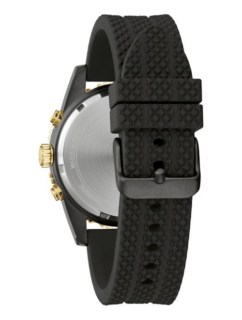 Bulova Men's Chronograph Classic Black Silicone Strap Watch 43mm