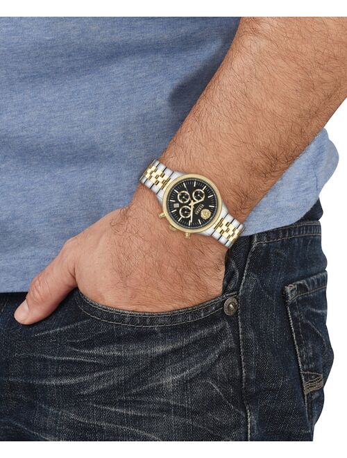 Versus Versace Men's Chronograph Colonne Ion Plated Stainless Steel Bracelet Watch 44mm