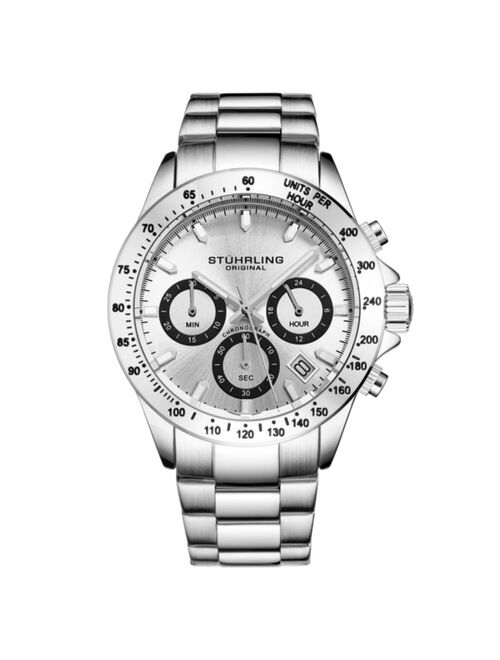 Stuhrling Men's Monaco Silver-tone Stainless Steel , Silver-Tone Dial , 42mm Round Watch