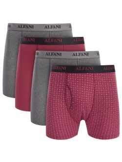 Men's 4-pk. Geo-Print & Solid Boxer Briefs, Created for Macy's