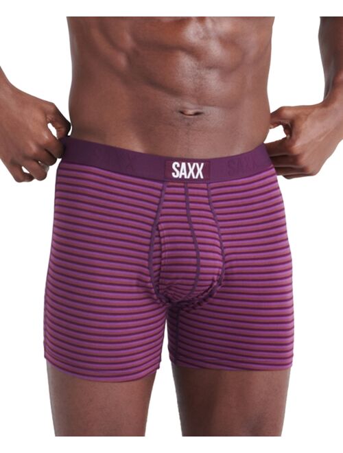 SAXX Men's Ultra Super Soft Relaxed-Fit Moisture-Wicking Striped Boxer Briefs