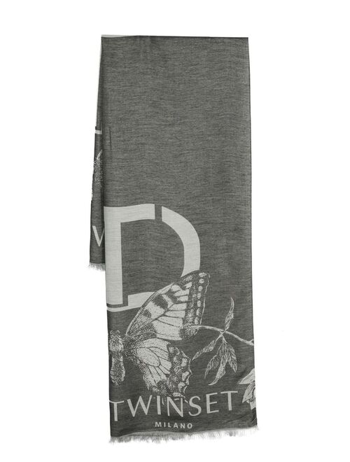 TWINSET logo-print detail scarf