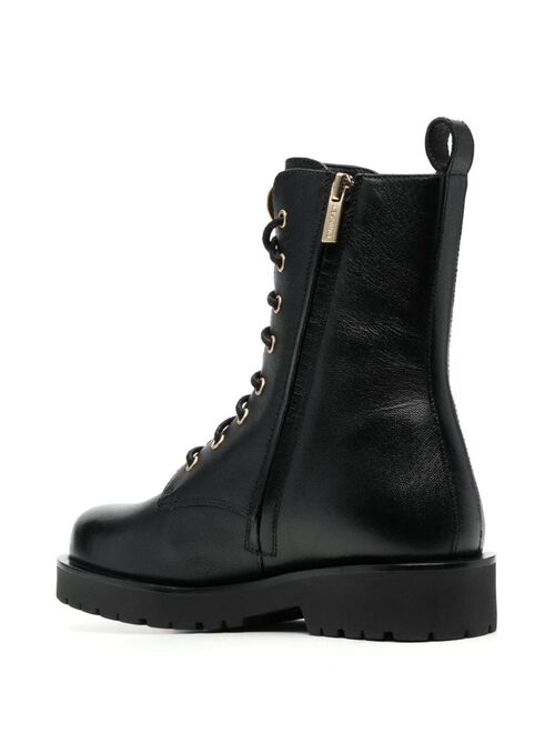 TWINSET logo-plaque leather ankle boots