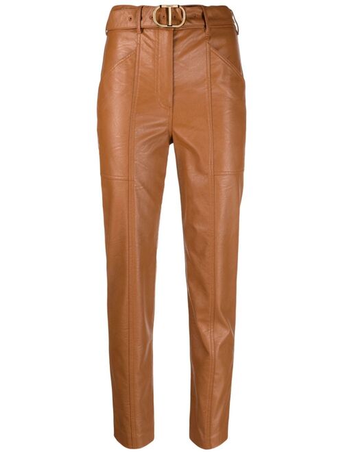TWINSET belted tapered trousers