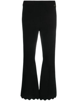 TWINSET flared scallop-trim trousers