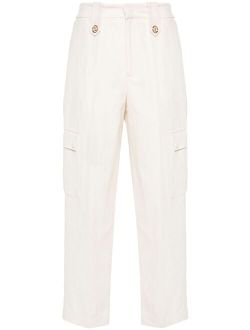 TWINSET logo-plaque twill trousers