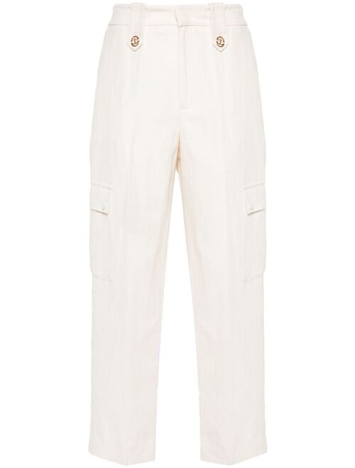 TWINSET logo-plaque twill trousers