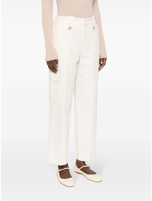 TWINSET logo-plaque twill trousers