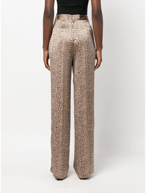 TWINSET leopard-print wide-leg trousers