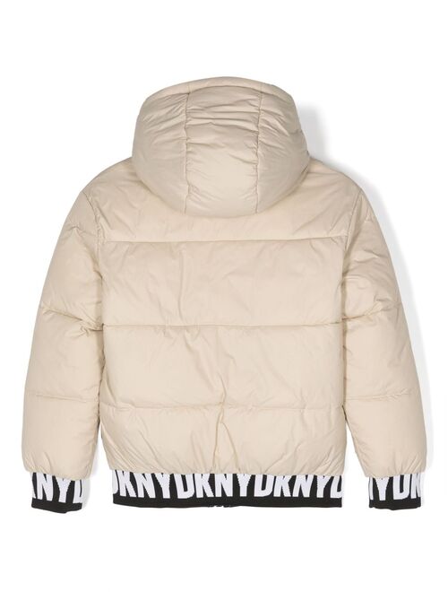 Dkny Kids reversible padded hooded jacket