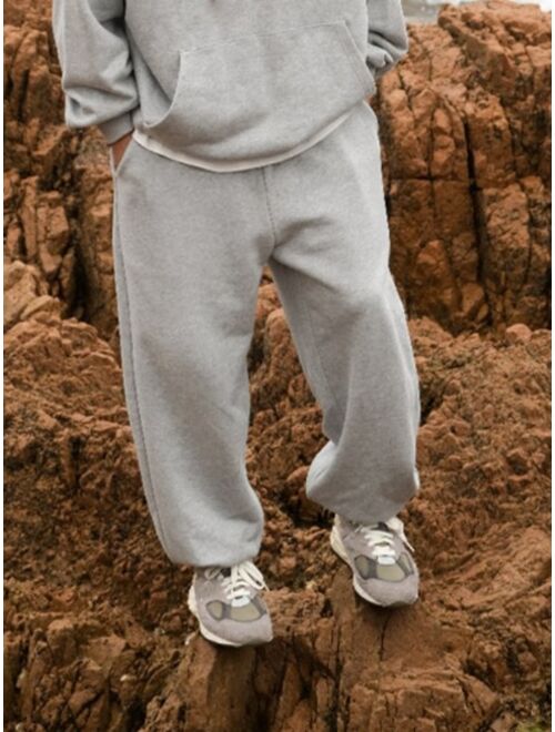 Manfinity Hypemode Men Solid Drawstring Waist Sweatpants