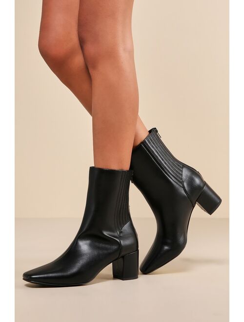 Lulus Clive Black Ankle Booties