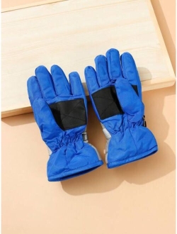 Shein 3-8 Years Old Kids' Warm Waterproof Skiing Gloves For Winter