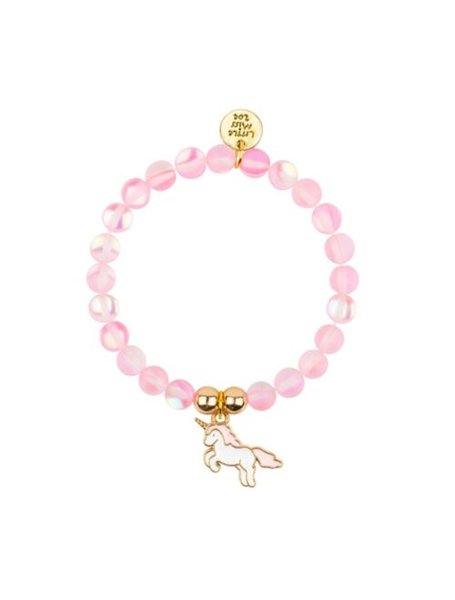 LITTLE MISS ZOE Pink Confetti Bracelet with Unicorn Enamel Charm