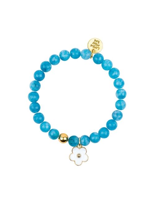 LITTLE MISS ZOE Turquoise Gemstone Bracelet with Flower Enamel Charm