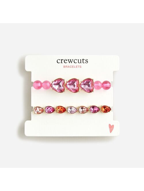 J.Crew Girls' heart charm bracelets set