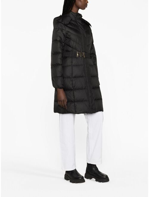 TWINSET hooded belted puffer coat