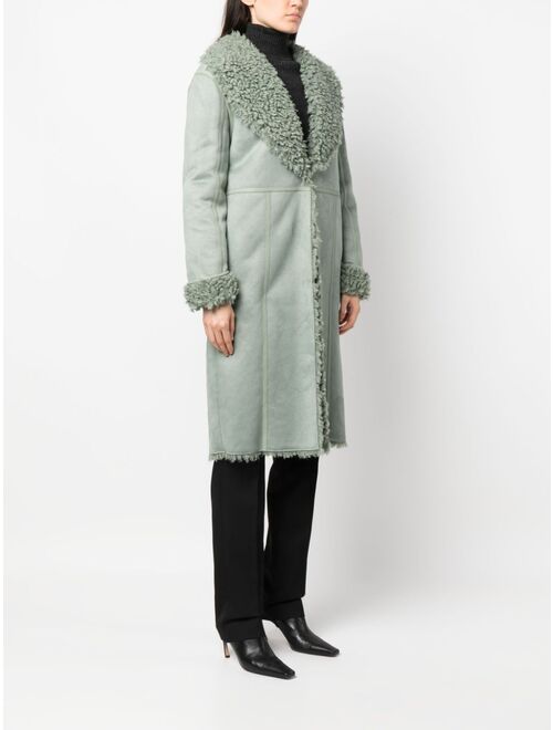 TWINSET faux-shearling V-neck coat