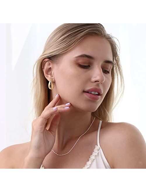 Sonateomber Gold Crystal Hoop Huggie Earrings for Women Girls - Trendy Unique Sparkly Rhinestone CZ Thick Earings Hypoallergenic Wedding Prom Bridal Fashion Fairy Jewelry