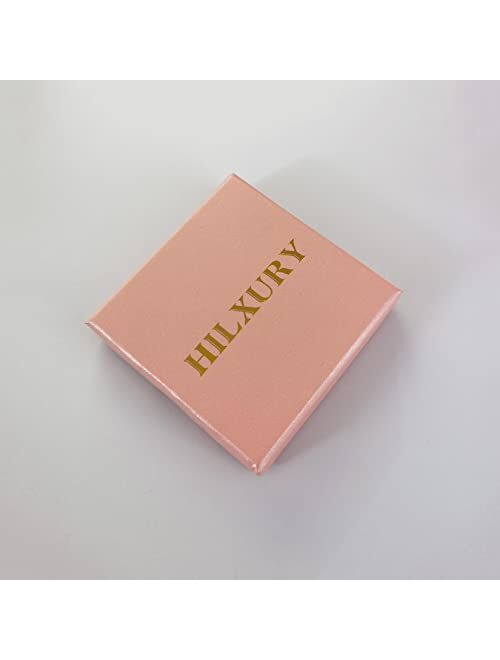 HILXURY 6 Pairs Gold Hoop Earrings for Women, 14K Gold Plated Chunky Huggie Hoop Earrings Set Hypoallergenic, Lightweight Twisted Open Hoops Jewelry for Christmas/Birthda