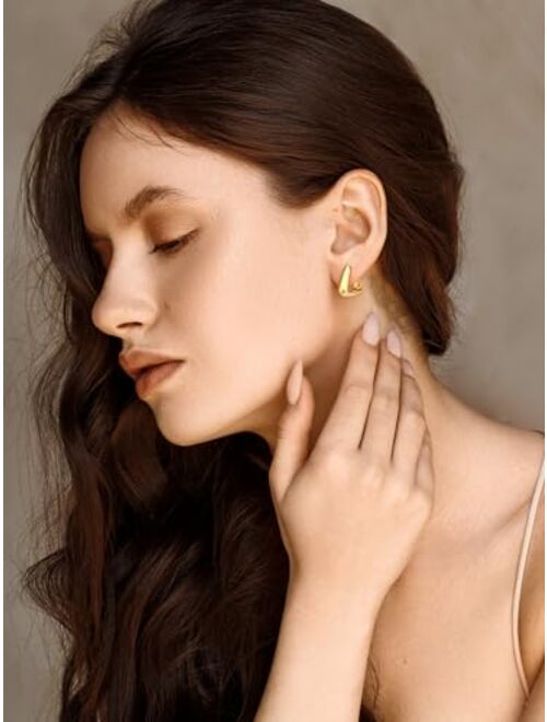 LILIE&WHITE Gold Triangle Huggie Earrings For Women Geometric Hoop Earrings Fashion Gold Earrings Jewelry Gift