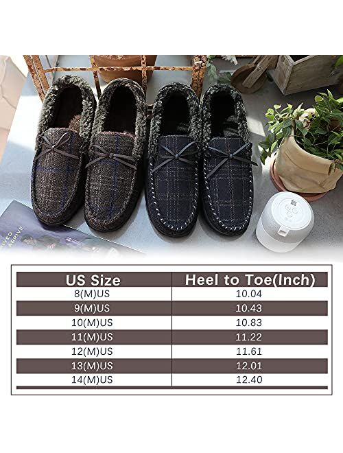 Bigwow Mens Slippers Moccasins House Shoes for Men Indoor Outdoor Memory Foam Slippers