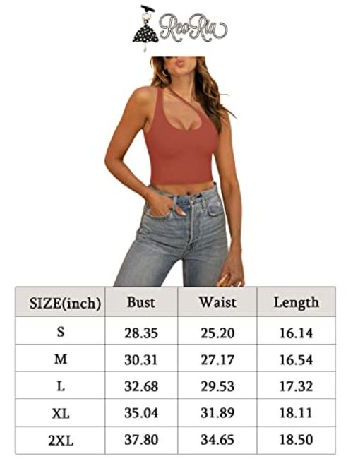 REORIA Women's Sexy One Shoulder Cut Out Backless Sleeveless Going Out Trendy Crop Tank Tops