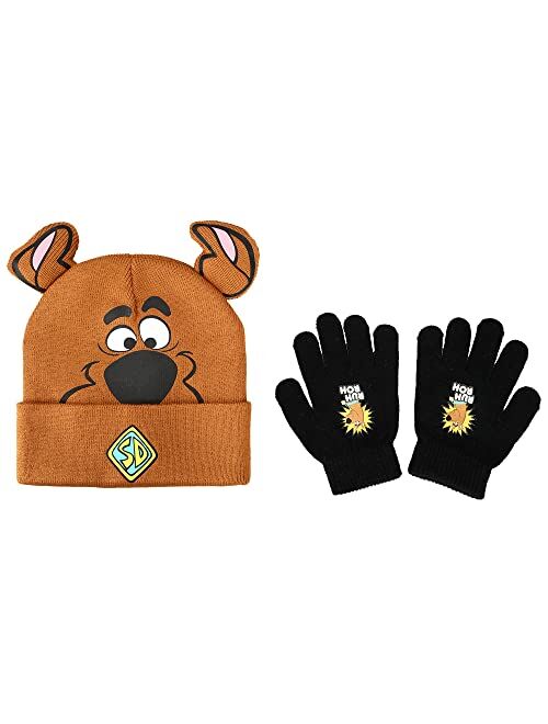 Bioworld Scooby Doo Knitted Cuff Hat with Gloves for kids