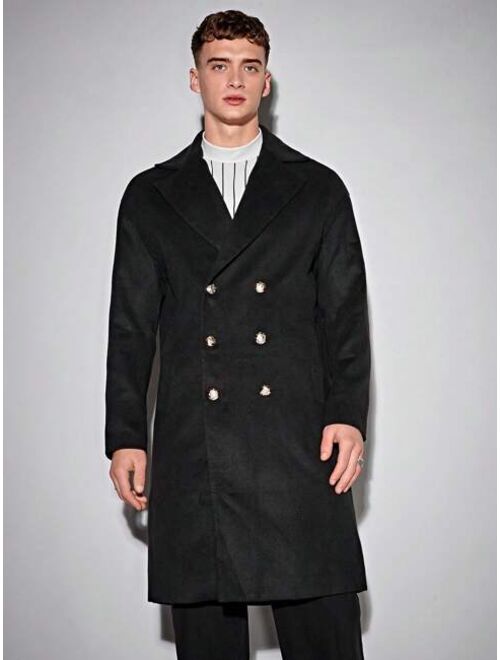 Shein Manfinity Hypemode Men Double Breasted Overcoat