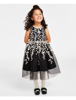 RARE EDITIONS Toddler & Little Girls Embroidered Illusion Dress