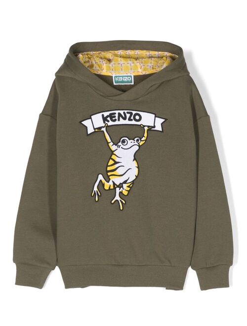 Kenzo Kids logo-print cotton blend hoodie