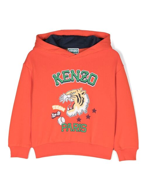 Kenzo Kids logo-print cotton hoodie