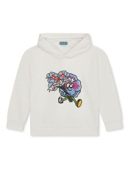 Kids graphic-print cotton hoodie