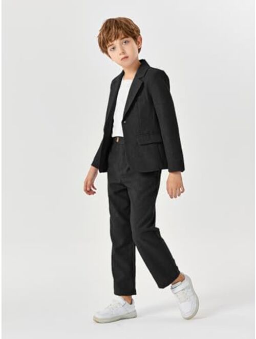 Batermoon Boys' 2-Piece Formal Suits Kids Slim Fit Suit Set Blazer and Pants Outfit