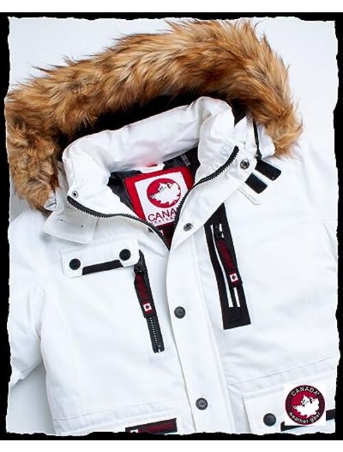 CANADA WEATHER GEAR Boys Winter Coat - Heavyweight Ski Jacket, Fur Trim Hood - Outerwear Parka (8-20)