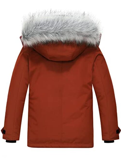 Wantdo Boy's Thicken Puffer Jacket Warm Winter Coat Water Resistant Winter Jacket Windproof Hooded Parka