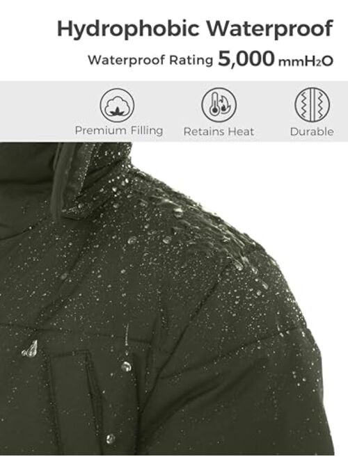 Wantdo Boy's Mid-Long Warm Winter Coat Quilted Fleece Lined Puffer Jacket with Detachable Fur Hood