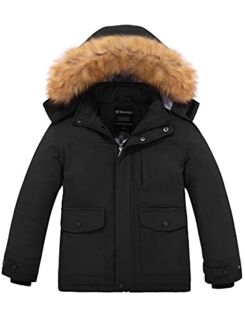 Wantdo Boy's Winter Ski Jacket Waterproof Parka Winter Coat Outwear with Hood