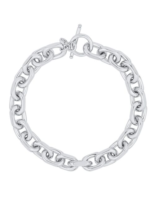 And Now This Silver-Plated or 18K Gold-Plated Oval Chain Toggle Bracelet