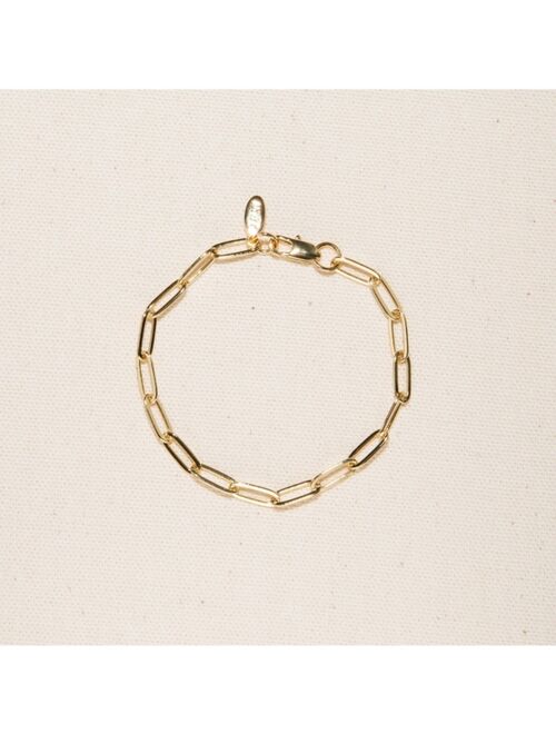 Joey Baby 18K Gold Plated Paper Clip Anne Bracelet 8" For Women and Girls
