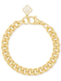 Pav Logo Charm Chain Link Bracelet