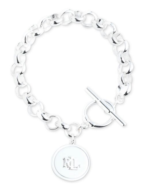 Polo Ralph Lauren Lauren Ralph Lauren Silver-Tone Logo Disc Flex Bracelet