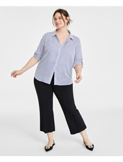 ON 34TH Plus Size Button-Front Crepe Shirt, Created for Macy's