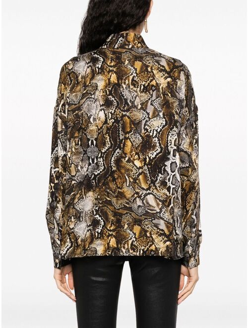 Just Cavalli python-print long-sleeves shirt