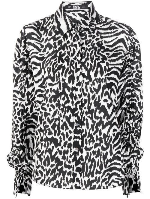 Karl Lagerfeld animal-print silk shirt