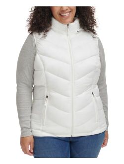 Women's Plus Size Packable Hooded Puffer Vest, Created for Macy's