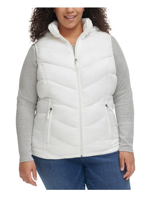 CHARTER CLUB Women's Plus Size Packable Hooded Puffer Vest, Created for Macy's
