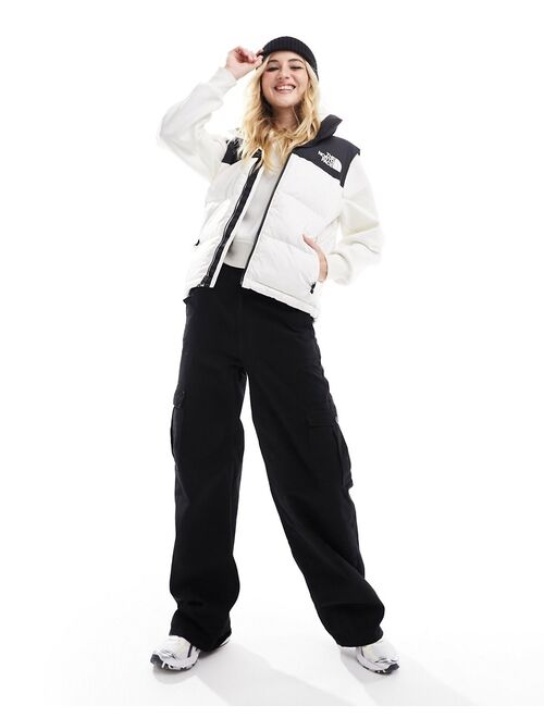 The North Face 1996 Retro Nuptse down puffer vest in white and black